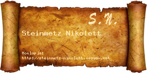 Steinmetz Nikolett névjegykártya