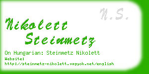 nikolett steinmetz business card